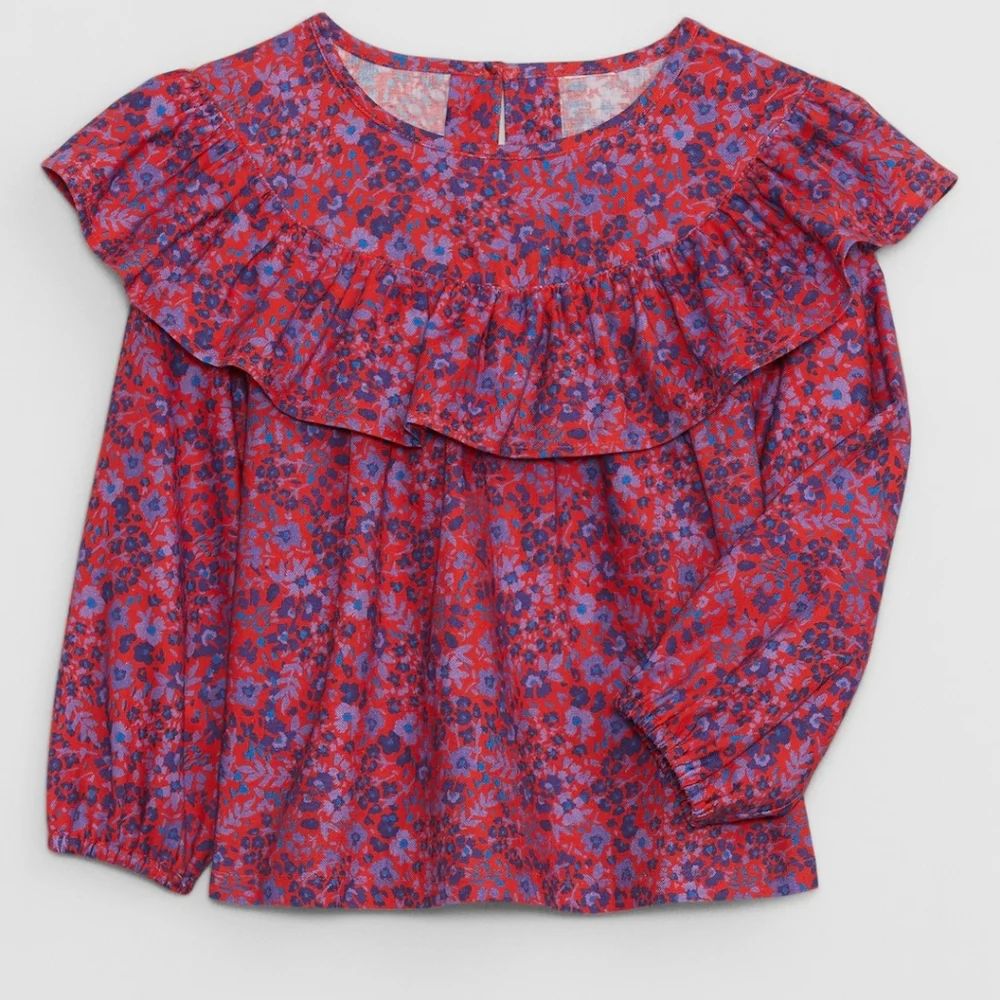 NWT BabyGap floral ruffle top- 4T